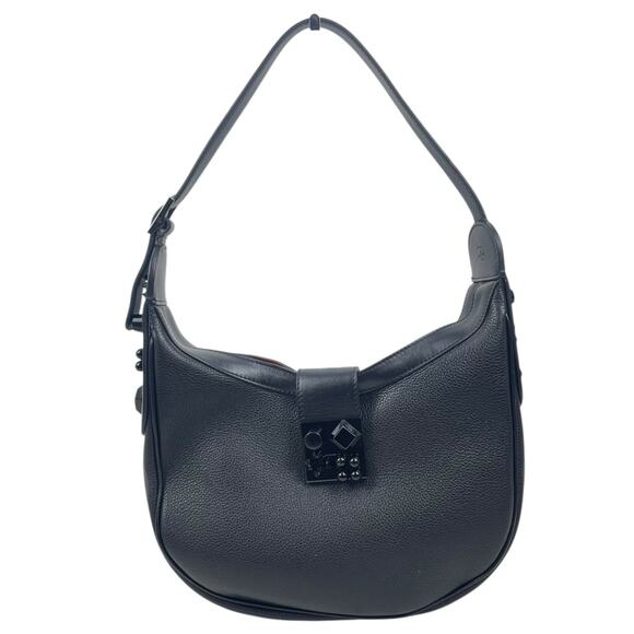 Christian Louboutin Carasky Small Empire Stud Leather Shoulder Bag Black - Picture 4 of 16